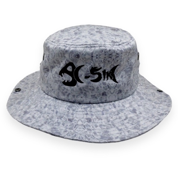 C-Sik Grey Ripple Fishing Hat Sun Outdoor Black Skeleton Embroidered Logo Bucket - Picture 1 of 6